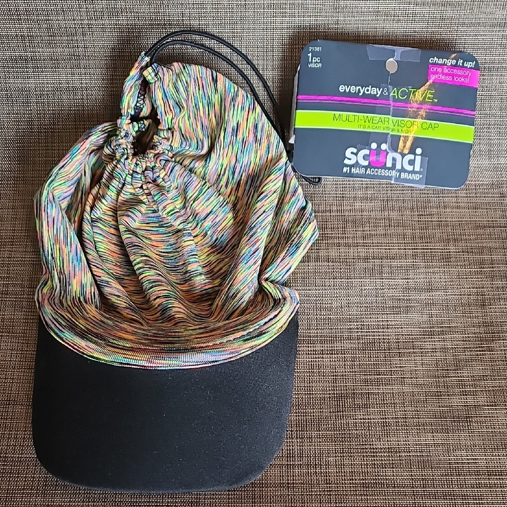 Scunci Colorful Striped Visor Cap